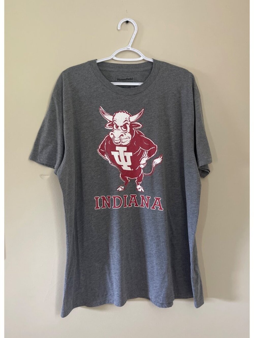 Homefield Men's XXLarge Gray Indiana Hoosiers Vintage Bison Short Sleeve T-Shirt